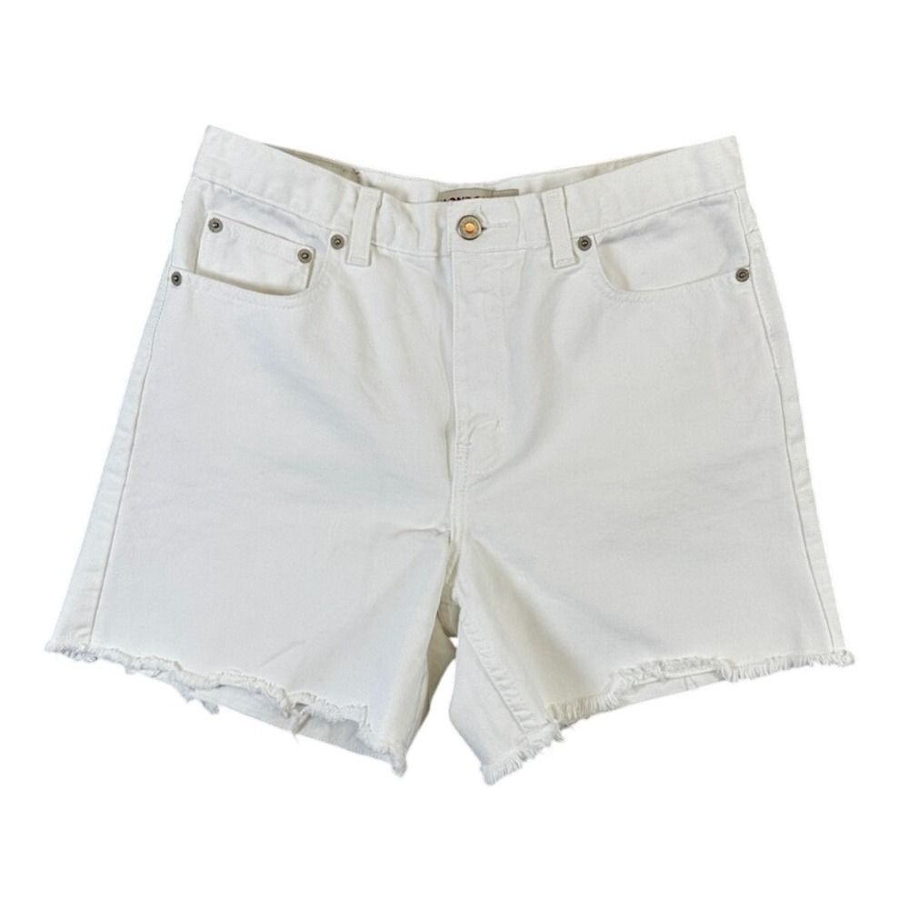 London Jean White Denim Shorts Womens 10 High Waisted 100 Cotton Authentic Denim